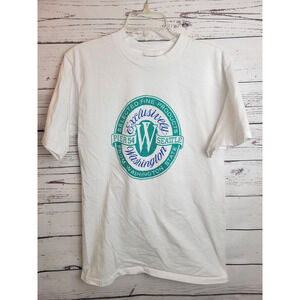 Vtg Oneita T-Shirt White Pier 54 Seattle Graphic Single Stitch Men's Size Large